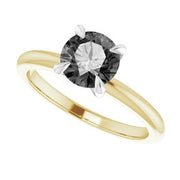 14K Yellow/White 6.5 mm Round Solitaire Engagement Ring Mounting