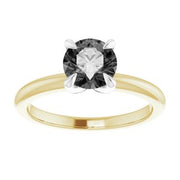 14K Yellow/White 6.5 mm Round Solitaire Engagement Ring Mounting