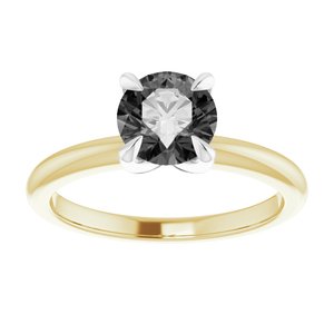 14K Yellow/White 6.5 mm Round Solitaire Engagement Ring Mounting