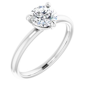 Sterling Silver 4.1 mm Round Engagement Ring Mounting