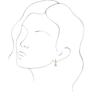 14K Yellow Single Initial A Earring