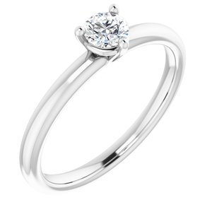 Sterling Silver 4.1 mm Round Engagement Ring Mounting
