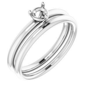 Sterling Silver 4.1 mm Round Engagement Ring Mounting