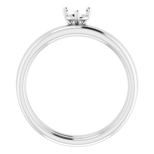Sterling Silver 4.1 mm Round Engagement Ring Mounting