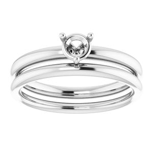Sterling Silver 4.1 mm Round Engagement Ring Mounting