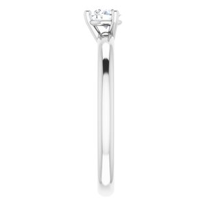 Sterling Silver 4.1 mm Round Engagement Ring Mounting