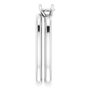 Sterling Silver 4.1 mm Round Engagement Ring Mounting
