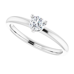 Sterling Silver 4.1 mm Round Engagement Ring Mounting