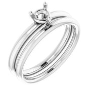 14K White 4.4 mm Round Engagement Ring Mounting