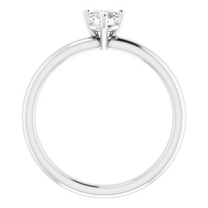 14K White 4.4 mm Round Engagement Ring Mounting