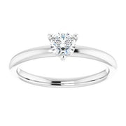 14K White 4.4 mm Round Engagement Ring Mounting