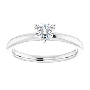 14K White 4.4 mm Round Engagement Ring Mounting