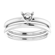 14K White 4.4 mm Round Engagement Ring Mounting