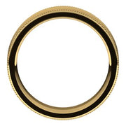 14K Yellow 6 mm Milgrain Concave Comfort Fit Band Size 5.5