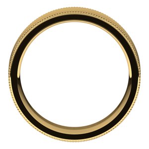 14K Yellow 6 mm Milgrain Concave Comfort Fit Band Size 5.5