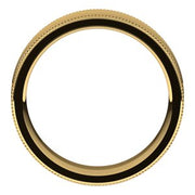 14K Yellow 6 mm Milgrain Concave Comfort Fit Band Size 5.5