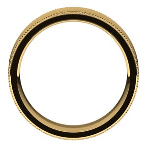14K Yellow 6 mm Milgrain Concave Comfort Fit Band Size 5.5