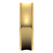 14K Yellow 6 mm Milgrain Concave Comfort Fit Band Size 5.5