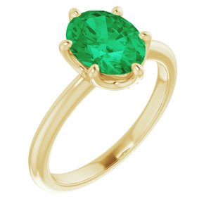 14K Yellow 9x7 mm Oval Engagement Ring Mounting