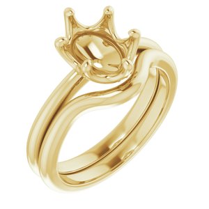 14K Yellow 9x7 mm Oval Engagement Ring Mounting