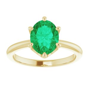 14K Yellow 9x7 mm Oval Engagement Ring Mounting