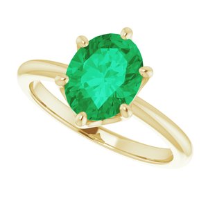 14K Yellow 9x7 mm Oval Engagement Ring Mounting