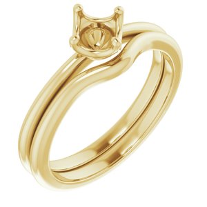 14K Yellow 4 mm Square Engagement Ring Mounting