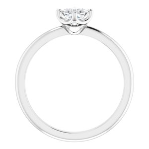 18K White 4 mm Square Engagement Ring Mounting