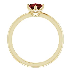 14K Yellow 4 mm Square Engagement Ring Mounting