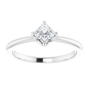 Sterling Silver 4 mm Square Engagement Ring Mounting