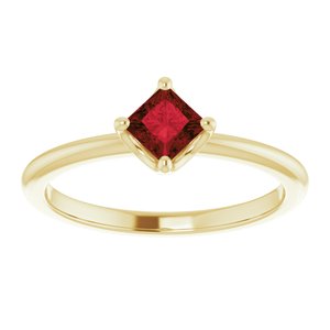 14K Yellow 4 mm Square Engagement Ring Mounting