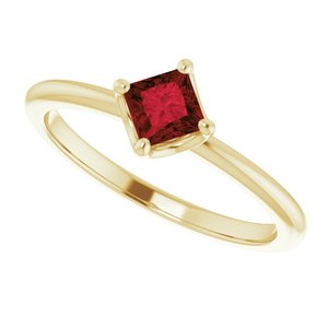 14K Yellow 4 mm Square Engagement Ring Mounting