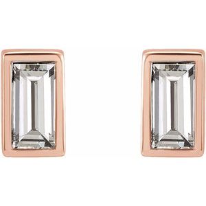 14K Rose 1/8 CTW Diamond Bezel-Set Earrings