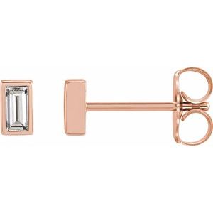 14K Rose 1/8 CTW Diamond Bezel-Set Earrings