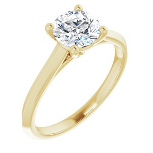 14K Rose 4.1 mm Round Solitaire Engagement Ring Mounting