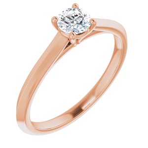 14K Rose 4.4 mm Round Solitaire Engagement Ring Mounting