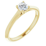 14K Yellow 4.4 mm Round Solitaire Engagement Ring Mounting