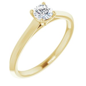 14K Yellow 4.4 mm Round Solitaire Engagement Ring Mounting