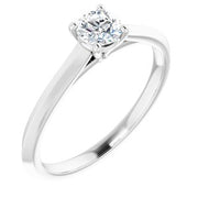 18K White 4.4 mm Round Solitaire Engagement Ring Mounting
