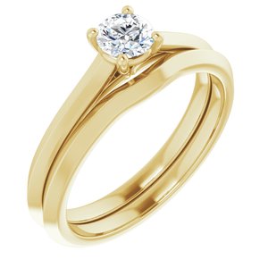 14K Yellow 4.4 mm Round Solitaire Engagement Ring Mounting