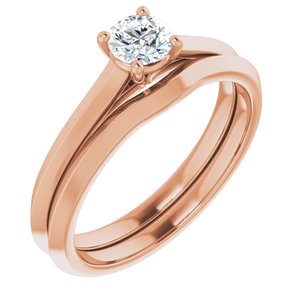 14K Rose 4.4 mm Round Solitaire Engagement Ring Mounting