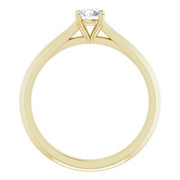 14K Yellow 4.4 mm Round Solitaire Engagement Ring Mounting