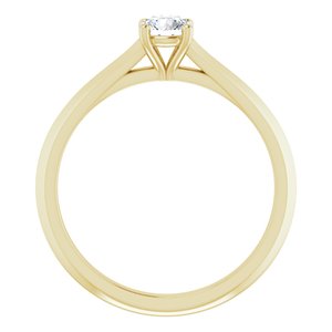14K Yellow 4.4 mm Round Solitaire Engagement Ring Mounting