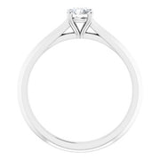 18K White 4.4 mm Round Solitaire Engagement Ring Mounting