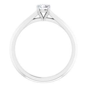 18K White 4.4 mm Round Solitaire Engagement Ring Mounting