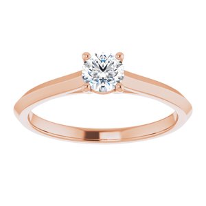 14K Rose 4.4 mm Round Solitaire Engagement Ring Mounting