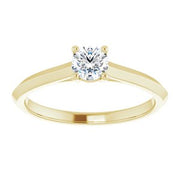 14K Yellow 4.4 mm Round Solitaire Engagement Ring Mounting