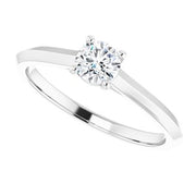 18K White 4.4 mm Round Solitaire Engagement Ring Mounting