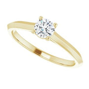 14K Yellow 4.4 mm Round Solitaire Engagement Ring Mounting