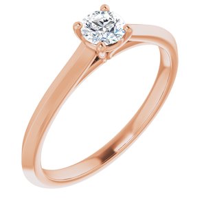 14K Rose 4.1 mm Round Solitaire Engagement Ring Mounting